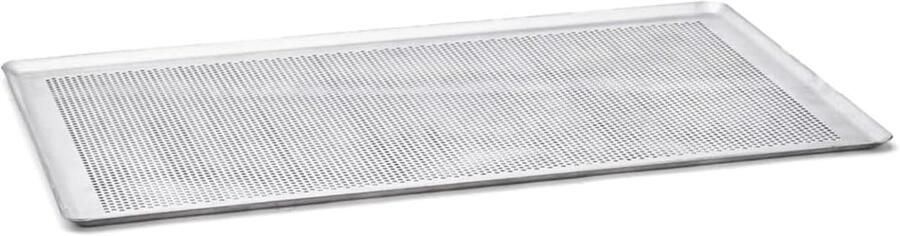 Aluminium Gebakplaat Geperforeerde Bakplaat Bakken van Klein Gebak Optimale Luchtcirculatie 60 x 40 cm Zilver