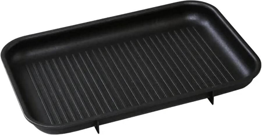 Grillplaat Bakplaat Compact Koken Vaatwasserbestendig 30 x 20.5 cm Zwart