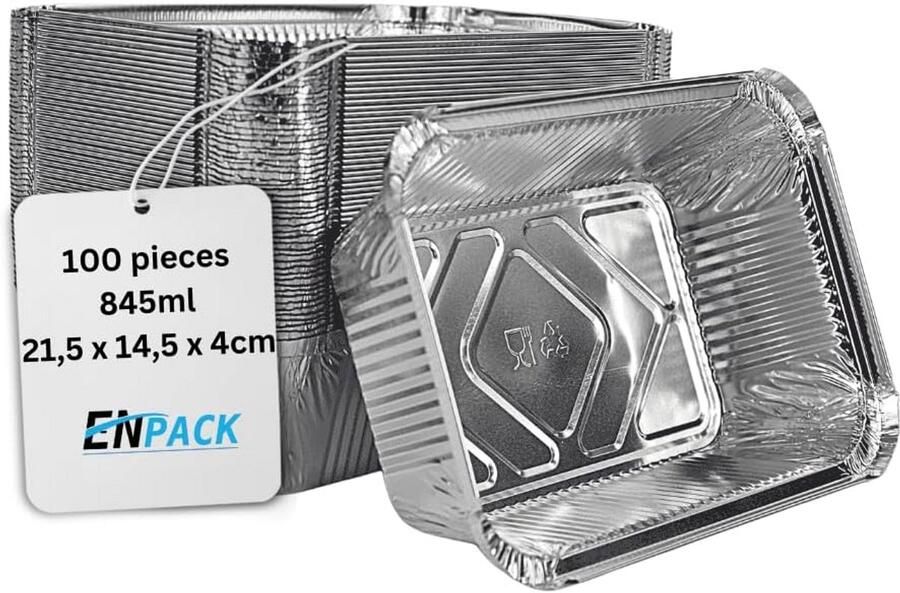 Aluminium Grillschalen 100 stuks Vuurvaste Foodcontainers voor Grillen en Ovens