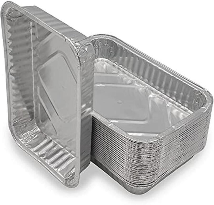Aluminium Grillschalen 25 Stuks 21 x 14 x 3 cm 650 ml Ideaal voor BBQ en Grillaccessoires