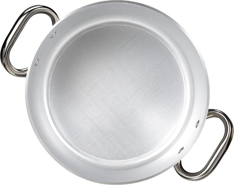 Aluminium Hoge Braadpan 32 cm met Roestvrijstalen Handgrepen Zilver Zwart