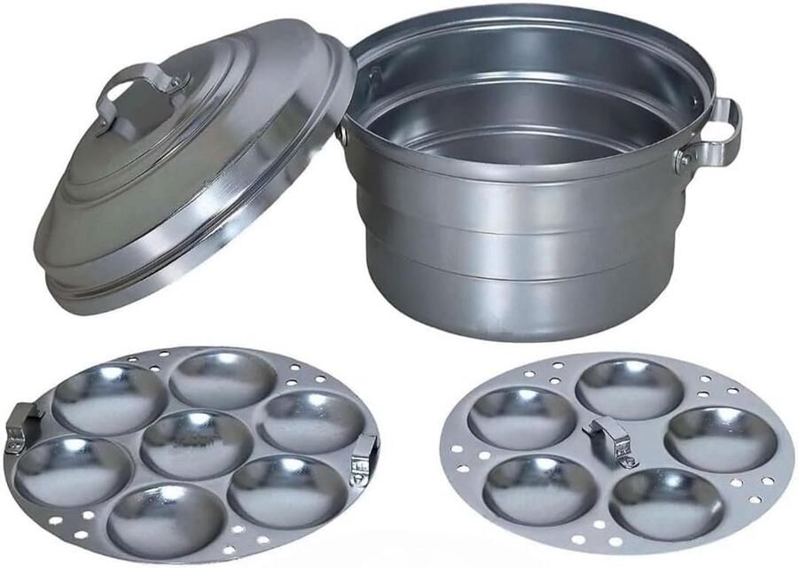 Aluminium Idli Maker en Stoompan voor 10 Idlis