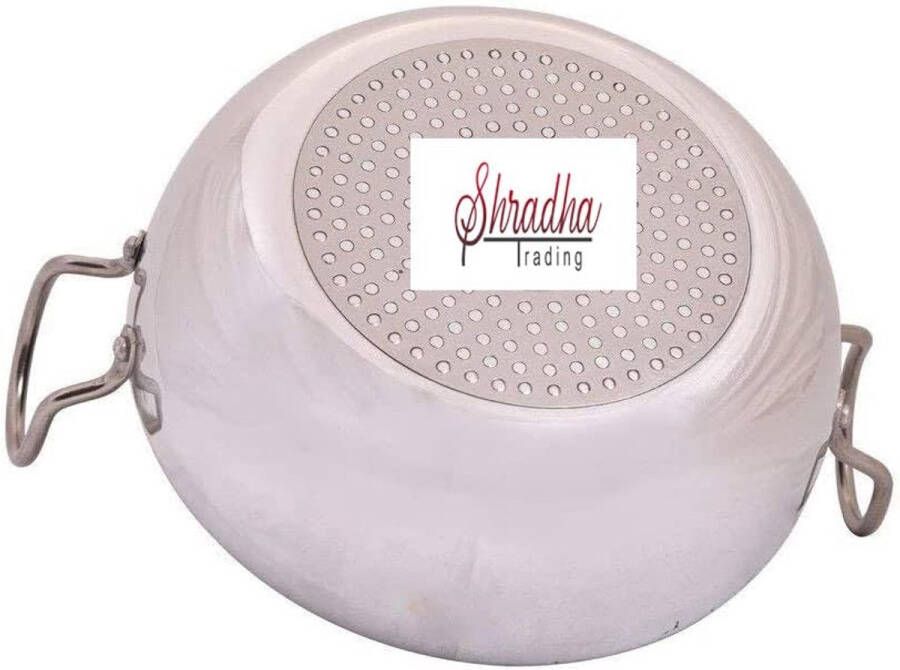 Aluminium Indiase Kadai 12 Inch Kookpan met Handgrepen