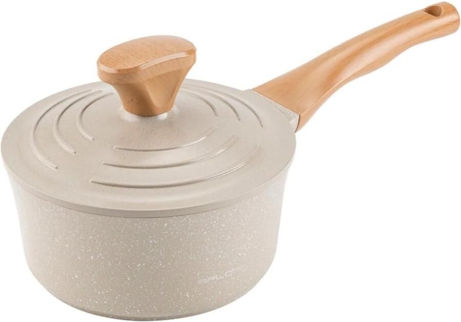 Aluminium Kasserol Kookpan Steelpan Gezond Koken Keramische Antiaanbaklaag 1.9 Liter Zwart