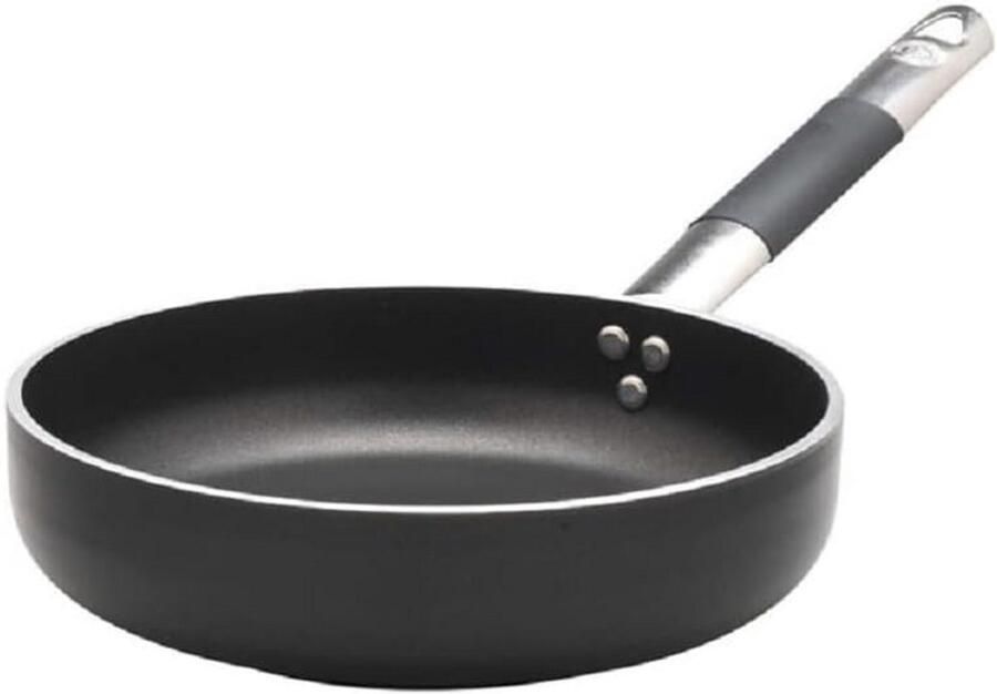Aluminium Koekenpan 20 cm 5 mm Dikte met 10 mm Inductiebodem & Roestvrijstalen Handgreep