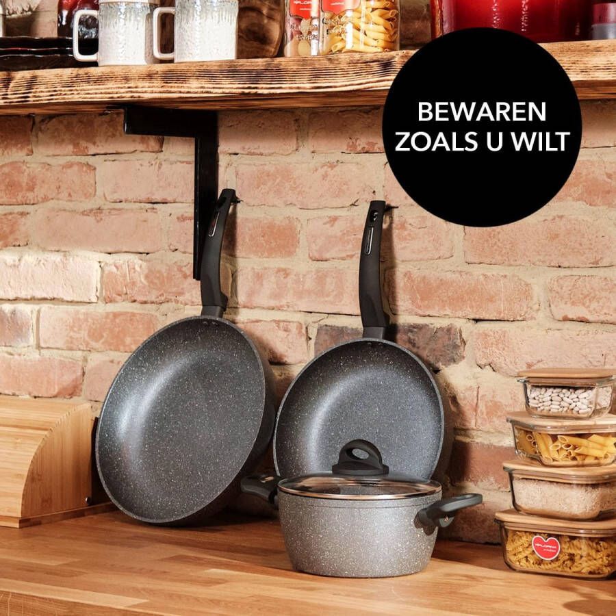 Aluminium Koekenpan Antiaanbaklaag 1 stuk Grijs 30 cm