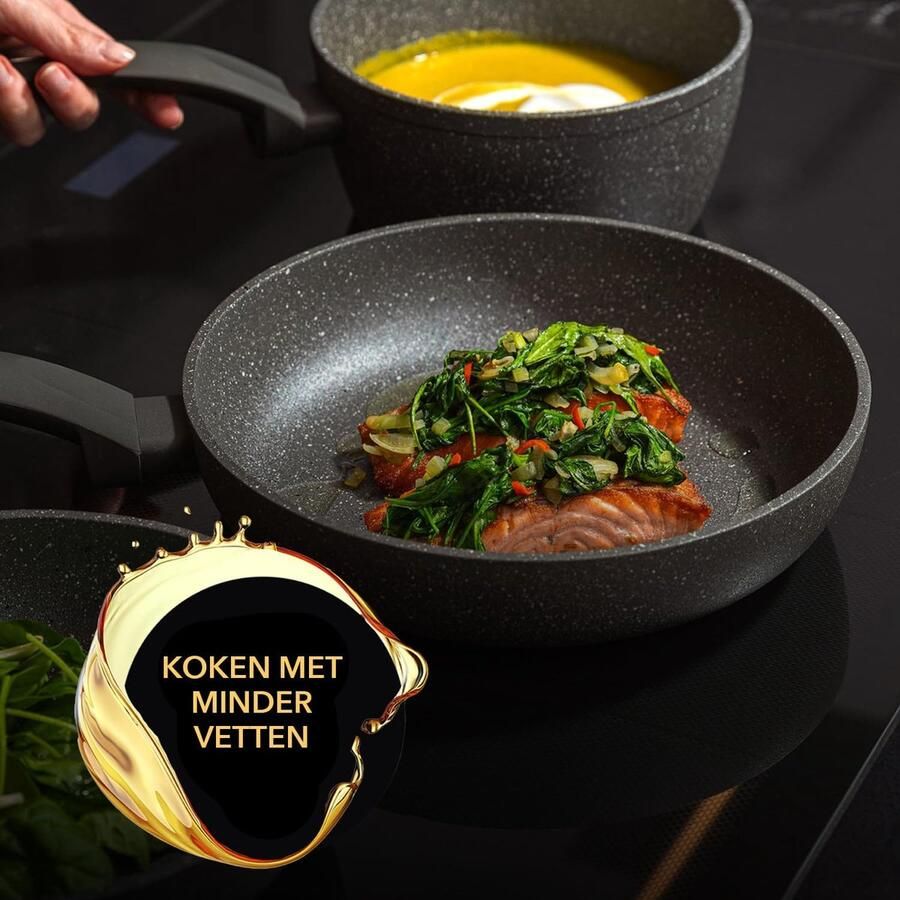 Aluminium Koekenpan Antiaanbaklaag 1 stuk Grijs 30 cm