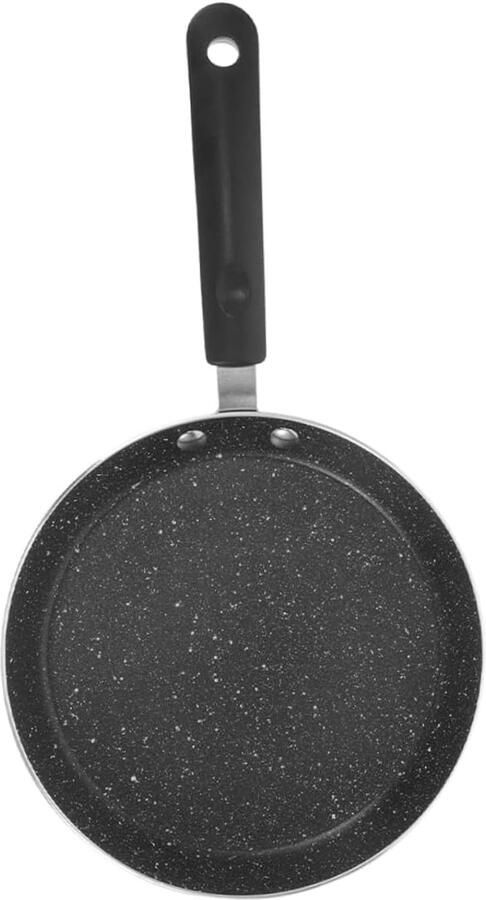 Aluminium Koekenpan Antiaanbakpan Braadpan Ontbijt Bereiden Gelijkmatige Warmteverdeling 22 Cm Diameter Zwart