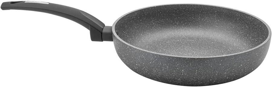 Aluminium Koekenpan Diepe pan Inductie Gezond Bakken 5 Lagen Steencoating 26 cm Diameter Grijs