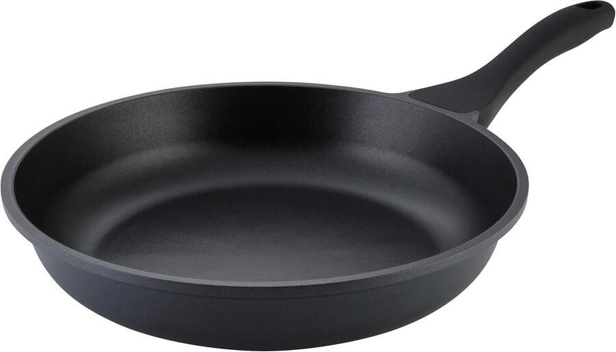 Aluminium Koekenpan Gegoten Pan Vetarm Braden Krasbestendige Coating 28 cm Diameter Zwart
