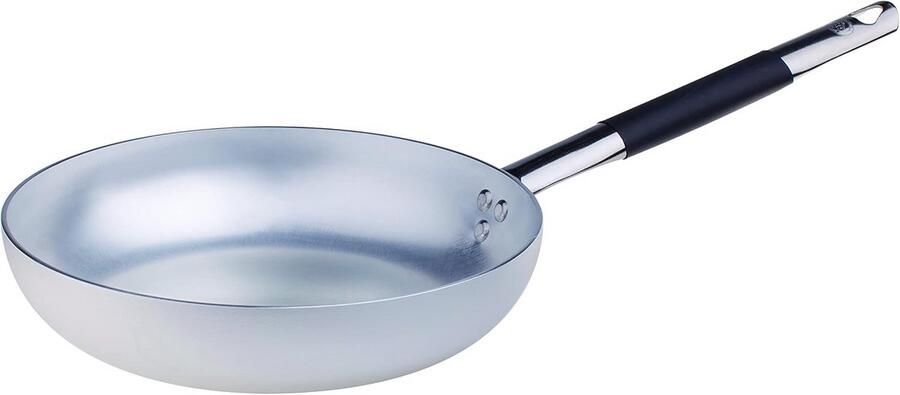 Aluminium Koekenpan Keukenpan Dagelijks Koken Koel Handvat 28 cm Diameter Zilver