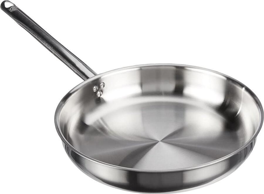Aluminium Koekenpan Koekepan Bakplaat Professioneel Koken Staal-Aluminium-Staal Constructie 32 cm Diameter Grijs