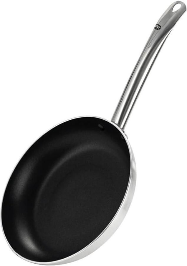 Aluminium Koekenpan Lichtgewicht Pan Elke Keuken Gelijkmatige Warmte 18cm Diameter Zilverkleurig