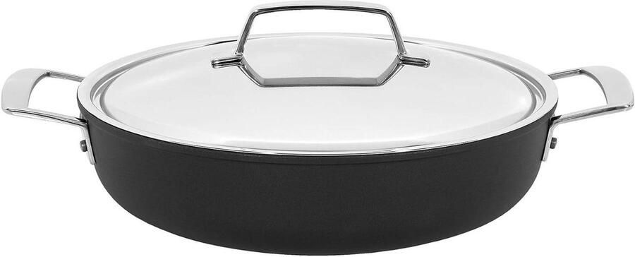 Aluminium Koekenpan met anti-aanbaklaag Dagelijks Koken Krasbestendige Ti-X coating 2.1 liter Zwart