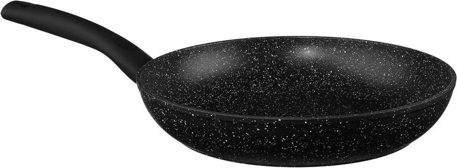 Aluminium Koekenpan met Anti-aanbaklaag Gezond Koken 3-laags Steenlook Coating 28 cm Gegoten Aluminium