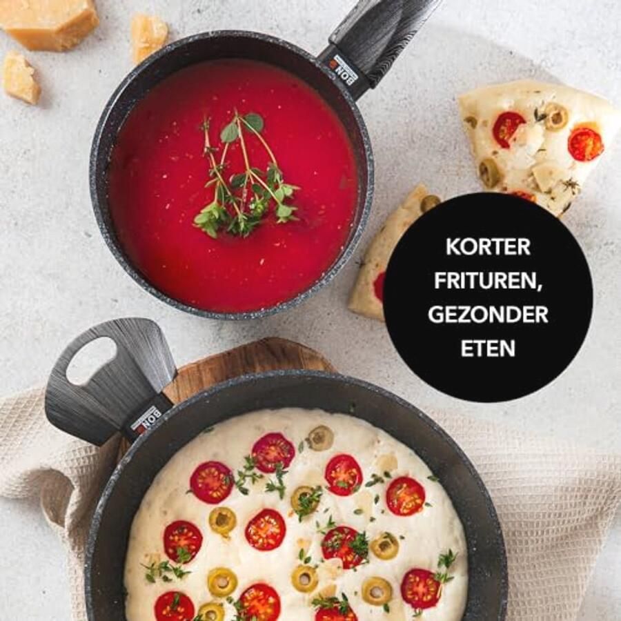 Aluminium Koekenpan met Antiaanbaklaag 20 cm Ideaal voor Inductie Gas en Elektrische Kookplaten