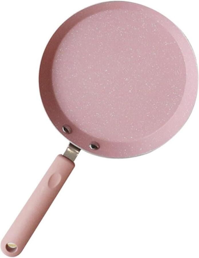 Aluminium Koekenpan Omeletpan Pannenkoekenpan Ontbijt Bakken Antiaanbaklaag Gelijkmatige Warmte 34 x 18.5 cm Roze