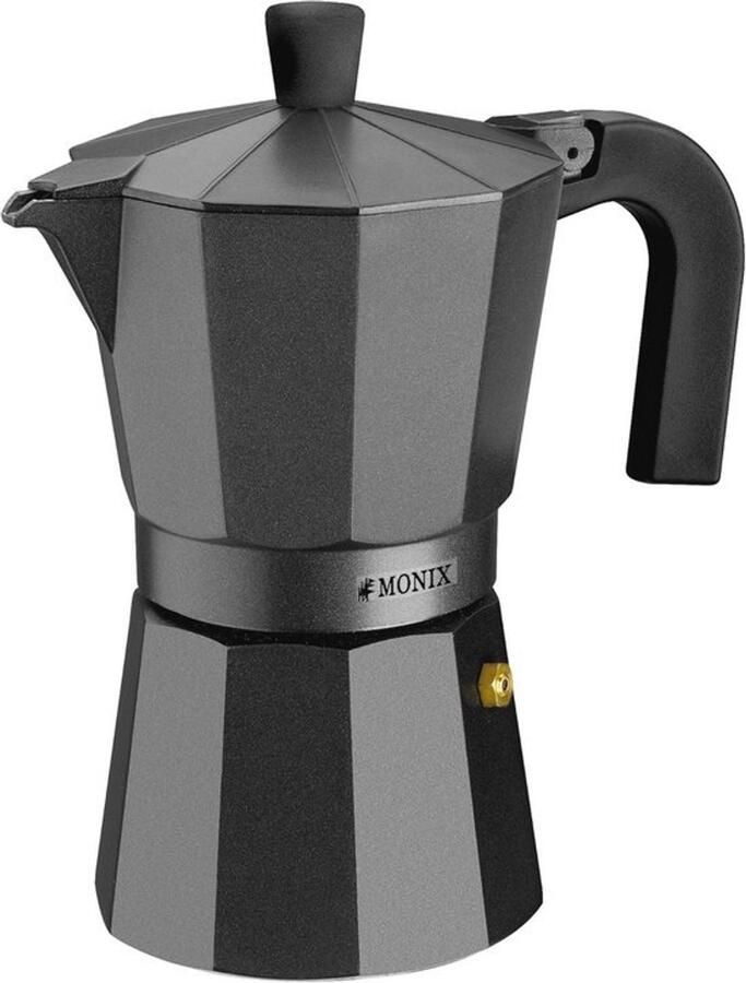 Aluminium koffiezetapparaat met antiaanbaklaag 1 kopje Zwart