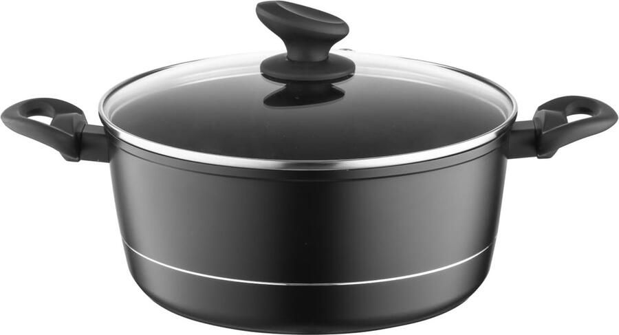 Aluminium Kookpan Grote pan Dagelijks koken Antiaanbaklaag 65 liter Zwart