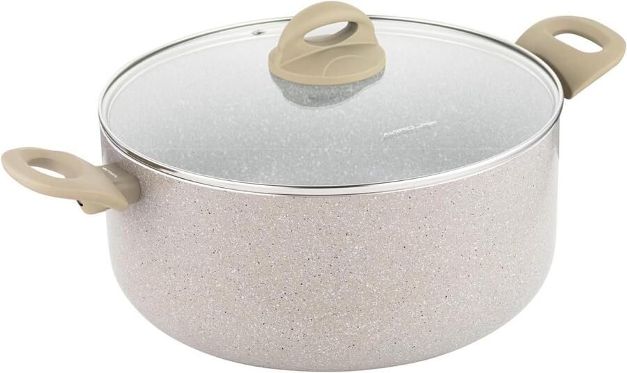 Aluminium Kookpan Sauteerpan Steelpan Gezond Koken Antiaanbaklaag 28 cm 7L Grijs