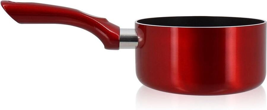 Aluminium Kookpan Steelpan Sauspan Koken op Inductie PFAS-vrije Antiaanbaklaag 14 cm Rood