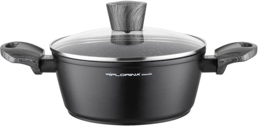 Aluminium Kookpot 2 5 l met Glazen Deksel Antiaanbaklaag Ideaal voor Inductie Gas en Elektrische Kookplaten