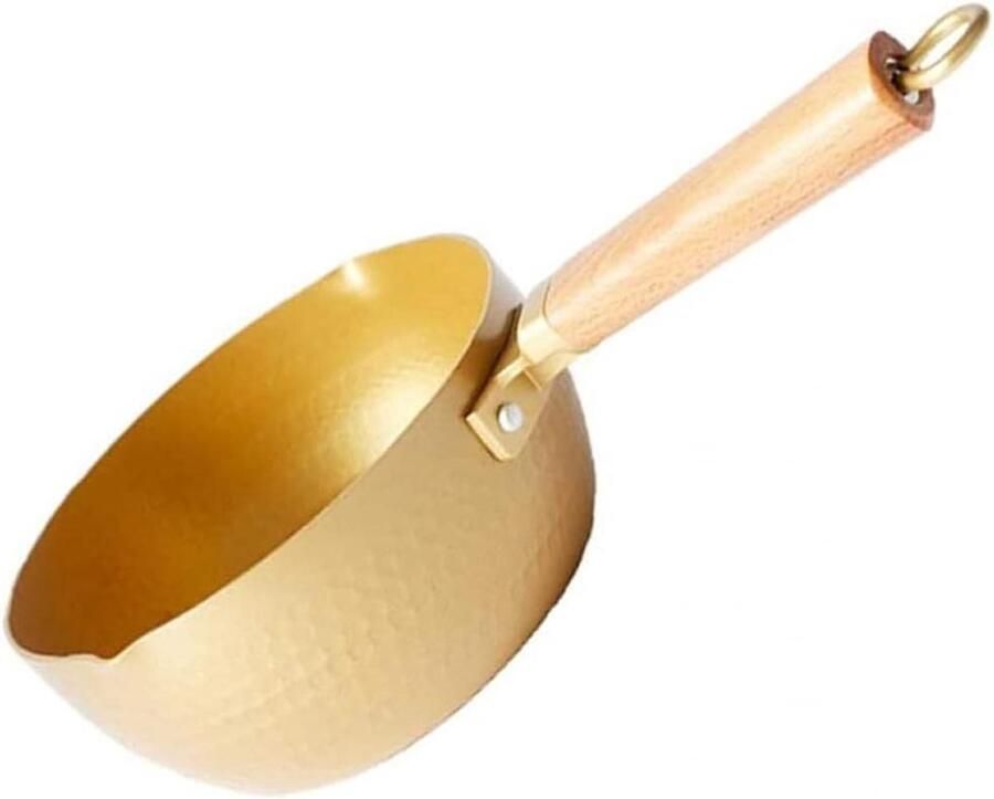 Aluminium Kookpot Steelpan Melkpan Snelle Maaltijden Gouden Antiaanbaklaag 20cm Diameter Goud