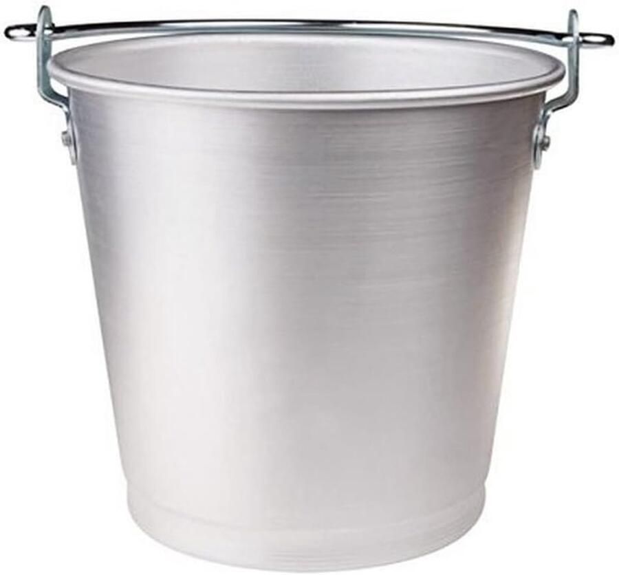 Aluminium Melkpan Steelpan met handvat Koken en verwarmen Hoge warmtegeleiding 10 Liter Zilver