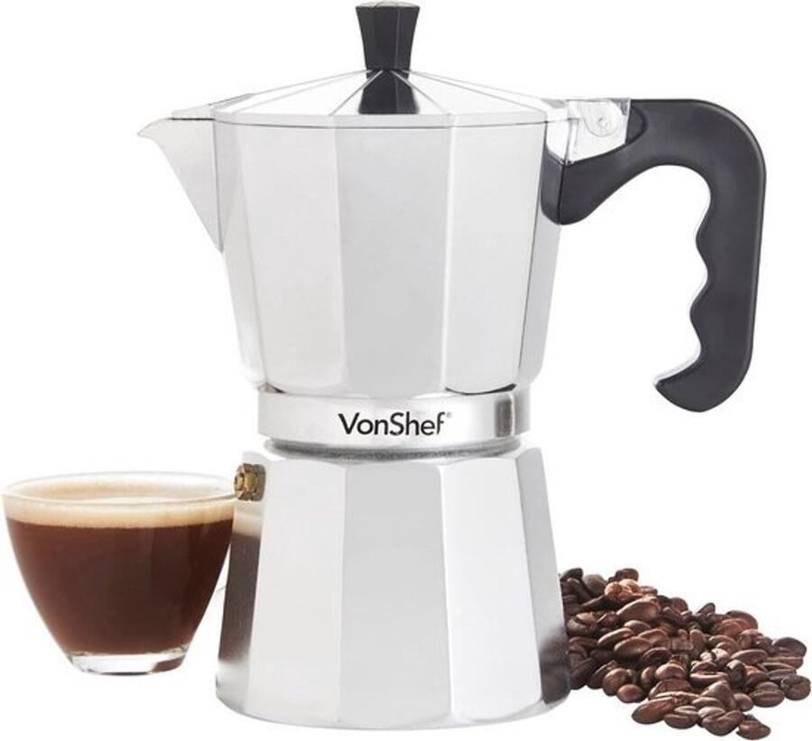 Aluminium Moka Pan voor 6 Kopjes 300ml Espressomachine voor Gas- en Elektrisch Fornuis