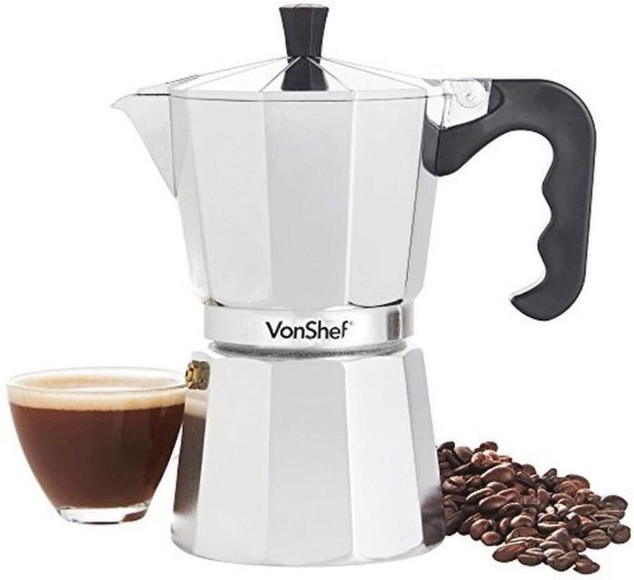 Aluminium Moka Pan voor 6 Kopjes 300ml Espressomachine voor Gas- en Elektrisch Fornuis