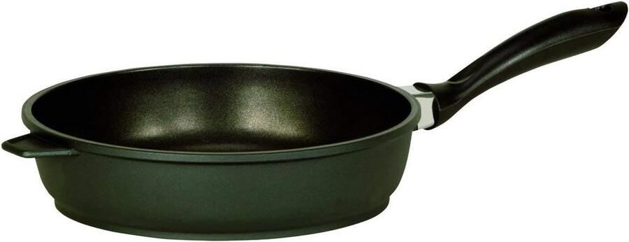 Aluminium Pan Diepe Koekenpan Gezond Koken Energiebesparende Bodem 24 cm Antraciet