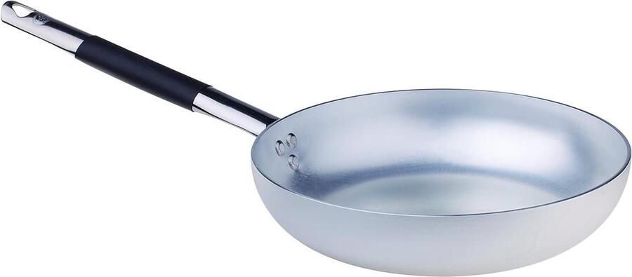 Aluminium Koekenpan Koken Koel handvat 28 cm Zilver