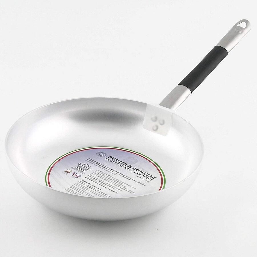 Aluminium Pan Hoge Koekenpan Snel Bakken Versterkte Bodem 30 cm Zilver