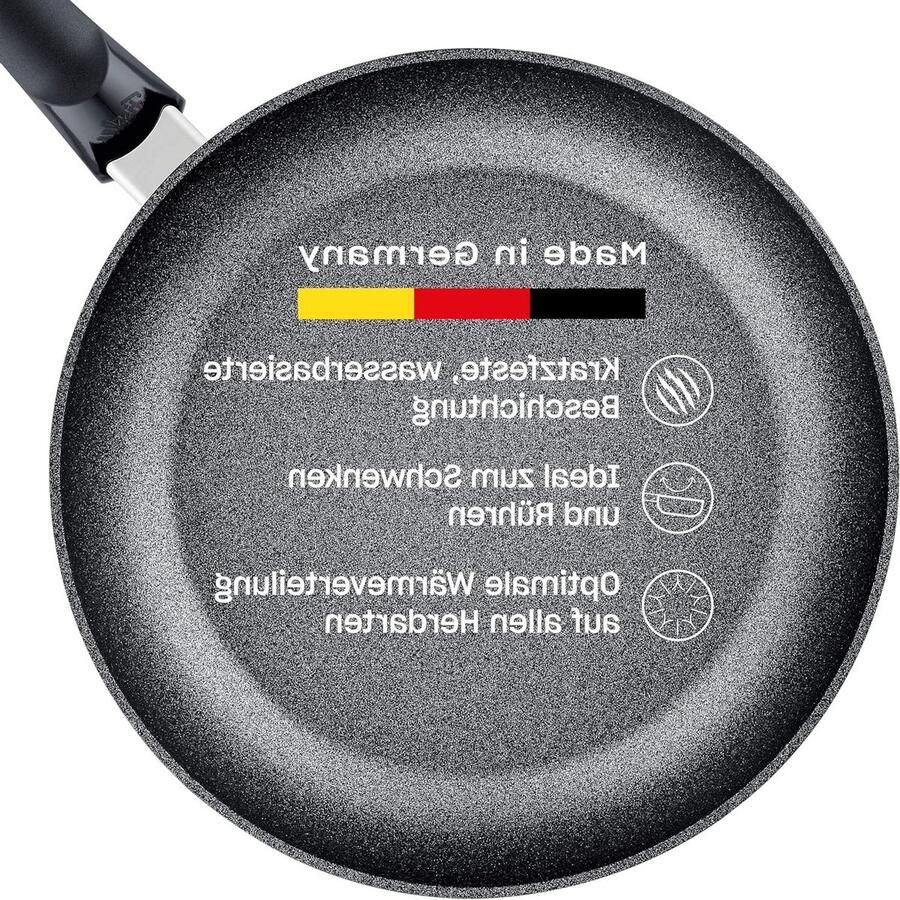 Aluminium Pan Koekenpan Casserole Zacht Crispy Braden Krasbestendige Coating Ø 28 cm Zwart