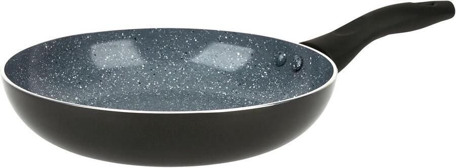 Aluminium Pan Koekenpan Keramisch Vetarm Koken Steeneffect Coating Ø 20 cm Lichtgrijs