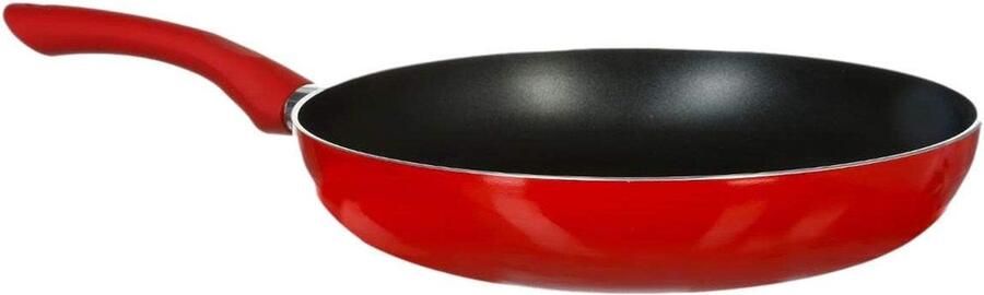 Aluminium Pan Koekenpan Koken Inductie Geschikt 30 cm Rood