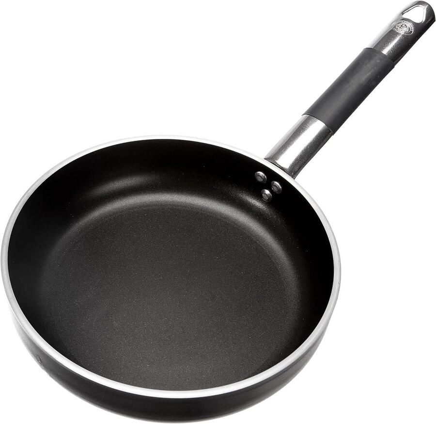 Aluminium Pan Koekenpan Koken op Inductie Extra Dikke Bodem 24 cm Zwart