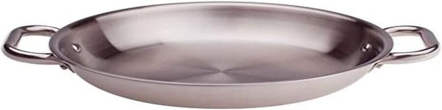 Aluminium Pan Koekenpan Omeletpan Koken op Inductie Twee Handgrepen 28 cm Grijs