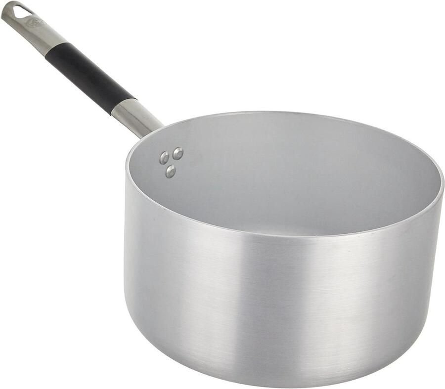 Aluminium Pan Kookpan Hoog Dagelijks Koken Inductie Bodem 24 cm Zilver Zwart