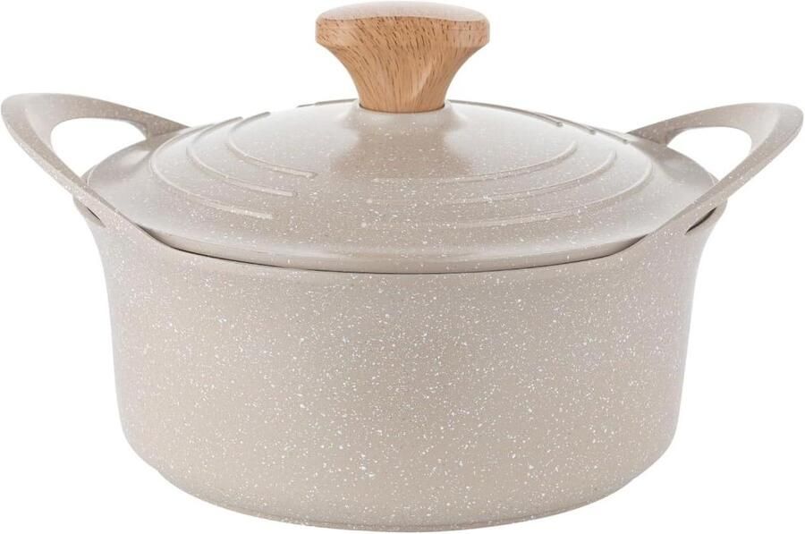 Aluminium Pan Kookpan Soeppan Gezond Koken Keramische Antiaanbaklaag 4.3 Liter Zwart