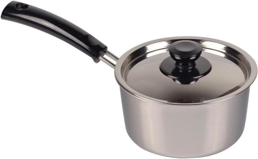 Aluminium Pan Steelpan Koekenpan Koken en Bakken Drielaags Staal 16 cm Zilver