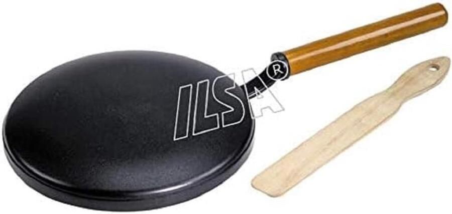 Aluminium Pannenkoekenpan 20 cm met Houten Spatel