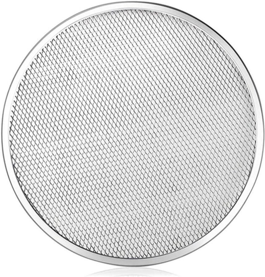 Aluminium Pizzascherm Gaas Bakplaat Pizza Bakken Antiaanbaklaag 25 cm Zilver