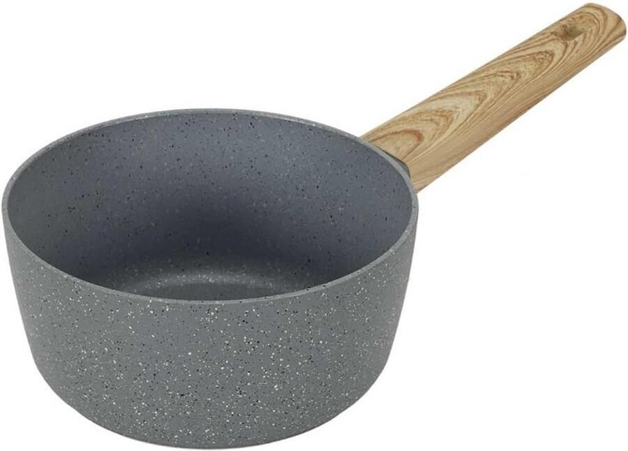 Aluminium Sauspan 20 cm met Houtefect Handvat – Geschikt voor Inductie