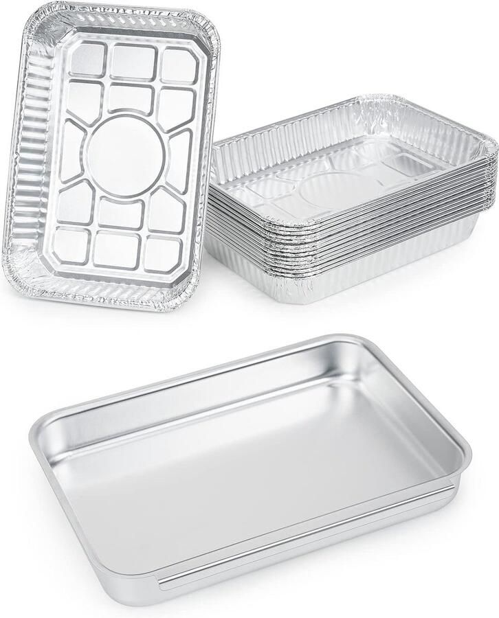 Aluminium Schalen Aluminiumfolie Trays met 15 Stuks Wegwerp Folie Trays 21 9 × 15 4 × 3 1 cm voor Weber Spirit 220 320 330 Series & Genesis II 300 Series Gas Grill Aluminium Grillschalen