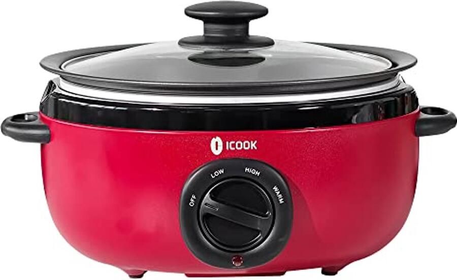 Slowcooker Crockpot Gerechten Bereiden Vaatwasmachinebestendig 65 liter Rood