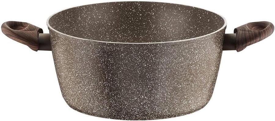 Aluminium Soeppot met Antikleeflaag en Houten Handvat 26 cm