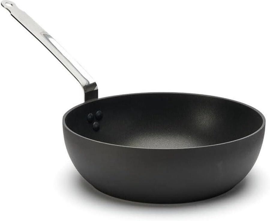 Aluminium Steelpan Antiaanbakpan Gelijkmatig Koken Gegoten Aluminium 28 cm Diameter Zwart