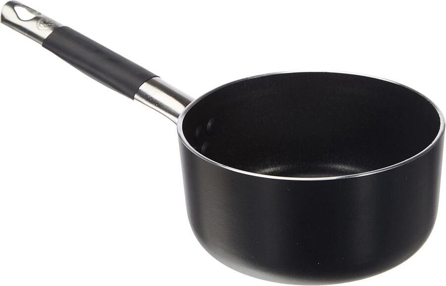 Aluminium Steelpan Kookpan Sauspan Koken en Verwarmen Hoogwaardig Aluminium 16 cm Diameter Zwart