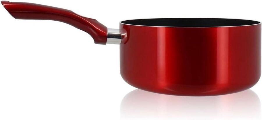 Aluminium Steelpan Kookpan Sauspan Koken op Inductie Dubbele Antiaanbaklaag 20 cm Rood